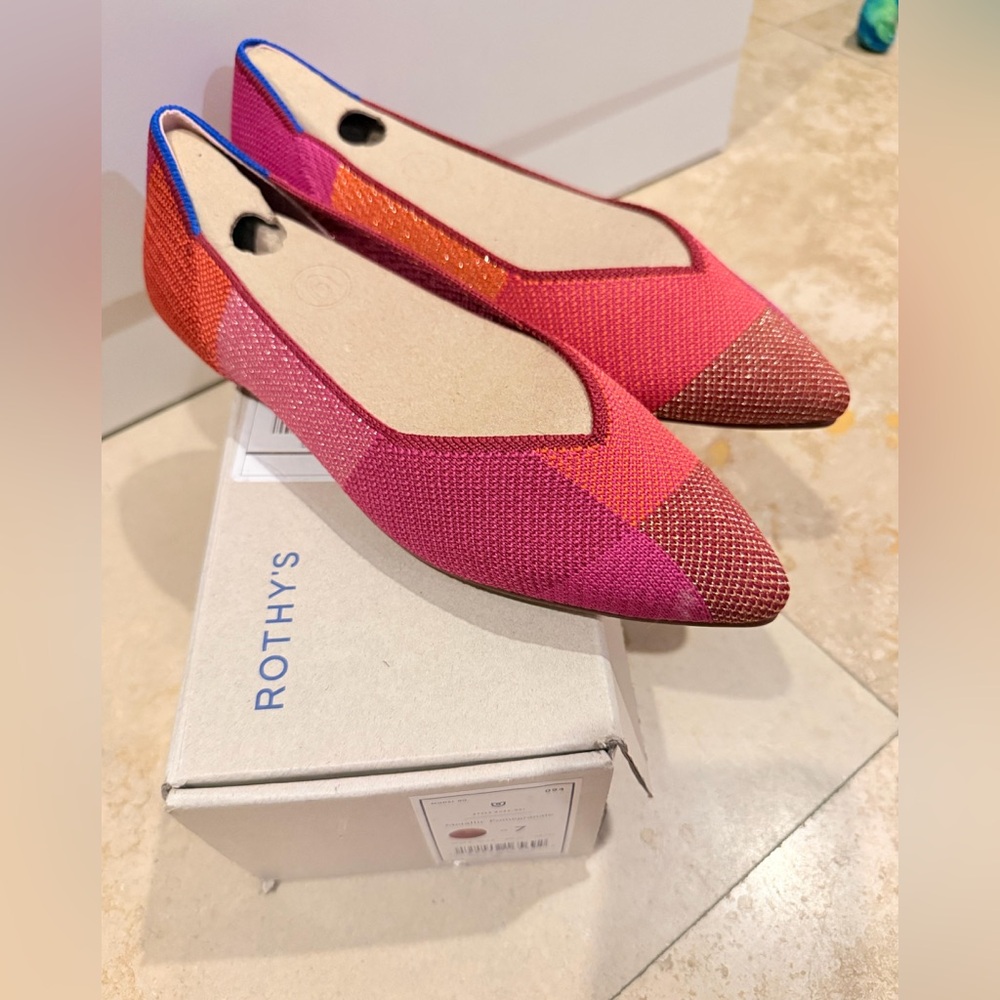 Rothy's Women's Pink and Red Flats